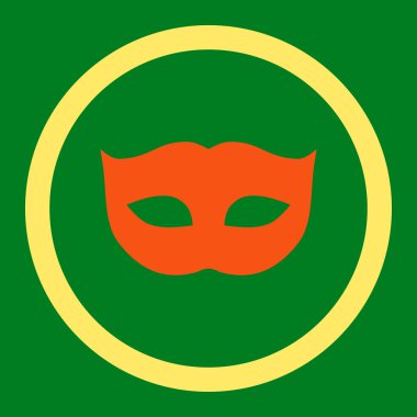 Privacy Mask flat orange and yellow colors rounded vector icon