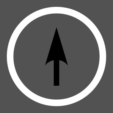 Arrow Axis Y flat black and white colors rounded vector icon