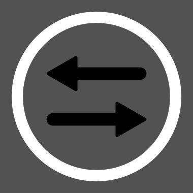 Arrows Exchange flat black and white colors rounded vector icon