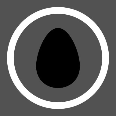 Egg flat black and white colors rounded vector icon