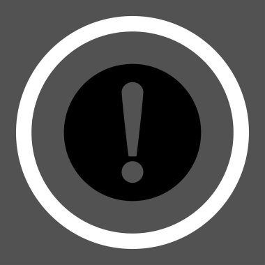 Problem flat black and white colors rounded vector icon
