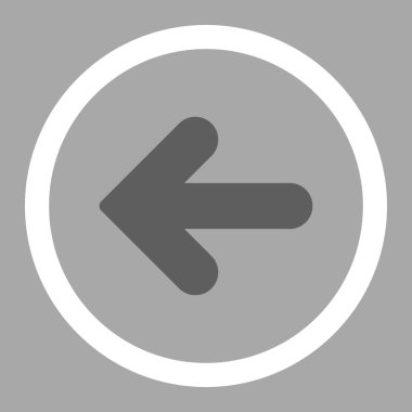 Arrow Left flat dark gray and white colors rounded vector icon
