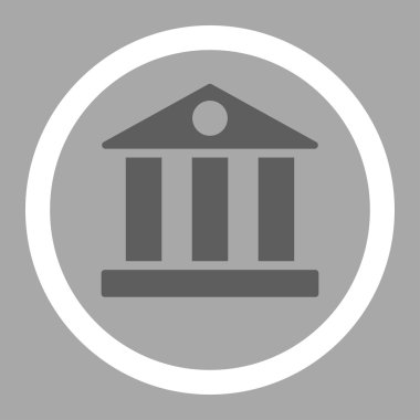 Bank flat dark gray and white colors rounded vector icon
