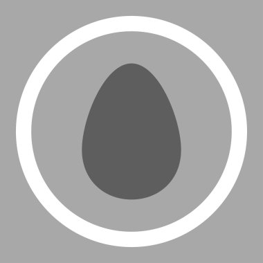 Egg flat dark gray and white colors rounded vector icon