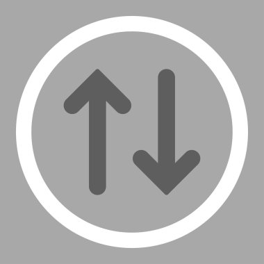 Flip flat dark gray and white colors rounded vector icon