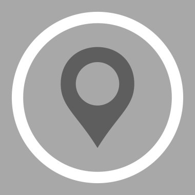 Map Marker flat dark gray and white colors rounded vector icon
