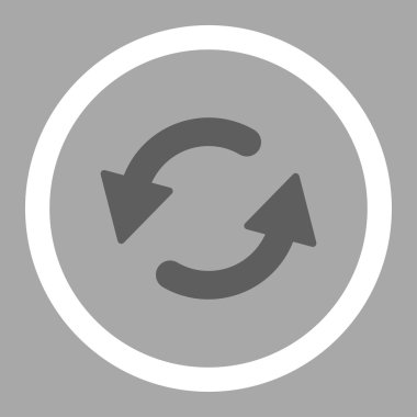 Refresh Ccw flat dark gray and white colors rounded vector icon