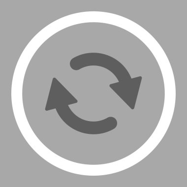 Refresh flat dark gray and white colors rounded vector icon