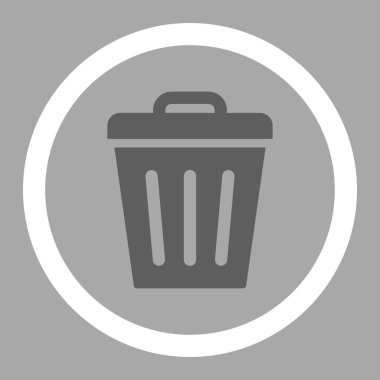 Trash Can flat dark gray and white colors rounded vector icon