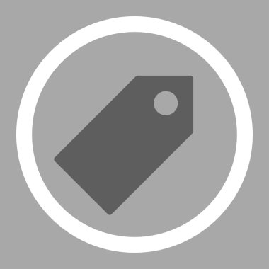 Tag flat dark gray and white colors rounded vector icon