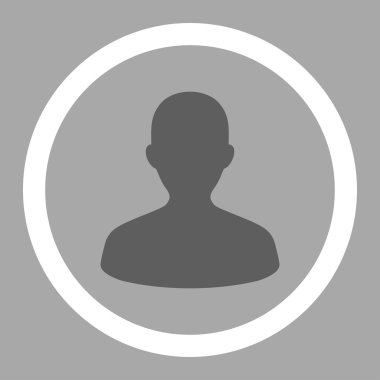 User flat dark gray and white colors rounded vector icon