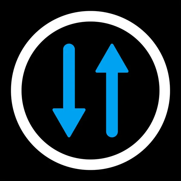 Pilar Exchange vertikal platta blå och vita färger rundade vektor icon — Stock vektor