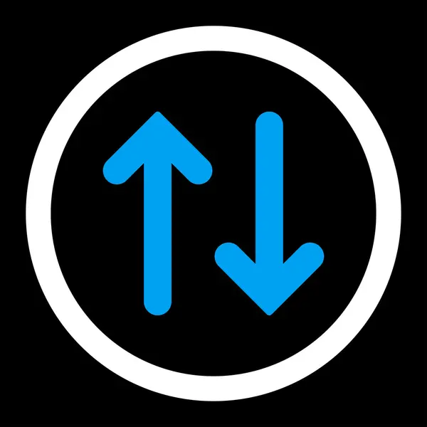 Flip platte blauwe en witte kleuren afgeronde vector pictogram — Stockvector