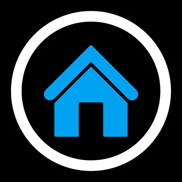 Home flache blaue und weiße Farben abgerundete Vektor-Symbol — Stockvektor