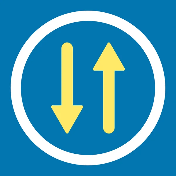 Flèches Exchange Vertical plat jaune et blanc couleurs arrondies icône vectorielle — Image vectorielle