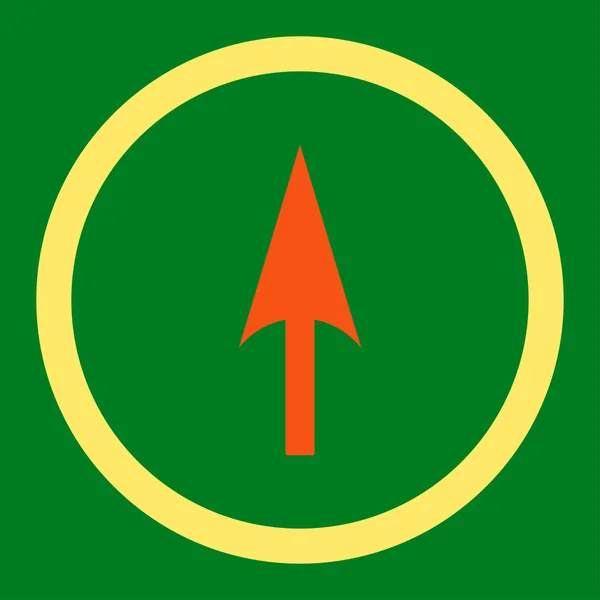 Arrow Axis Y flat orange and yellow colors rounded vector icon — 스톡 벡터