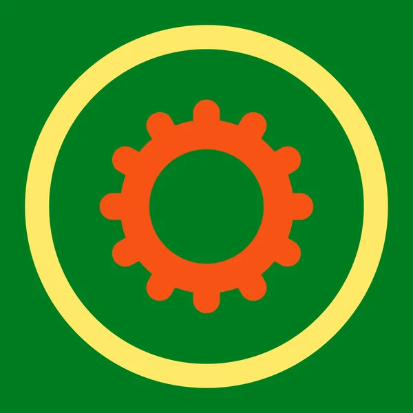 Gear flat orange and yellow colors rounded vector icon — Wektor stockowy