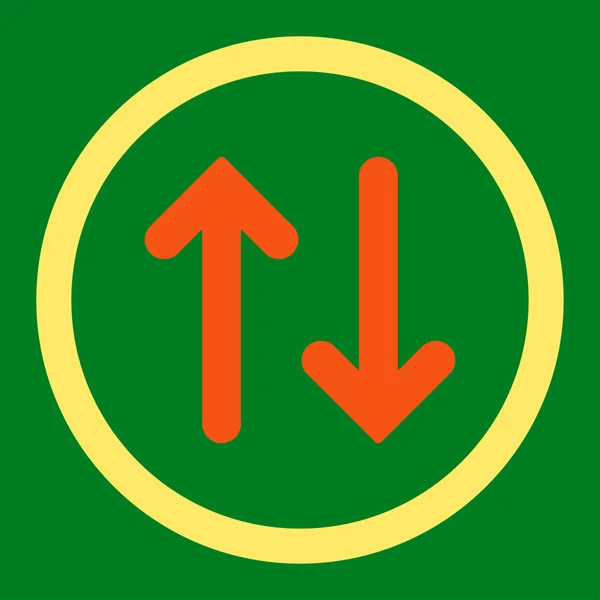 Flip plana laranja e amarelo cores arredondadas vetor ícone — Vetor de Stock