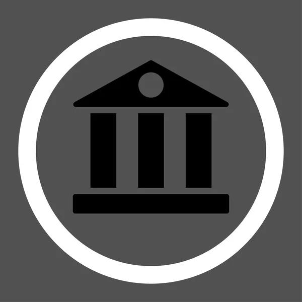 Банк плоский черно-белый цвет округлый векторный значок — стоковый вектор