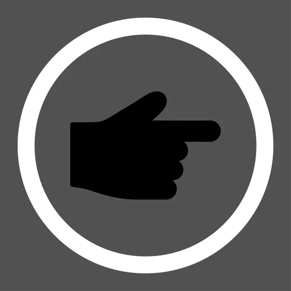 Index Finger flat black and white colors rounded vector icon — Stockvector