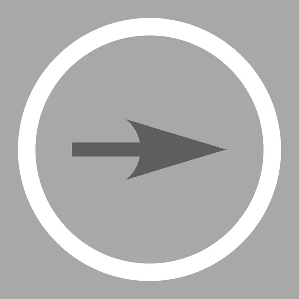 Flecha Axis X plana gris oscuro y blanco colores redondeados vector icono — Archivo Imágenes Vectoriales