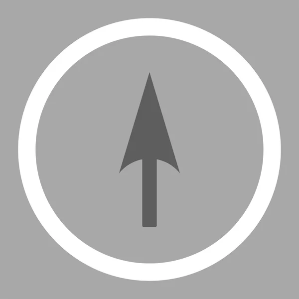 Arrow Axis Y flat dark gray and white colors rounded vector icon — Διανυσματικό Αρχείο