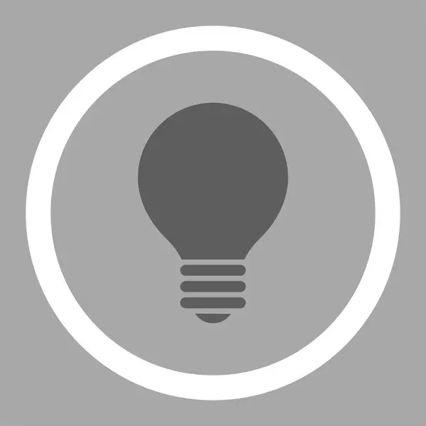 Electric Bulb flat dark gray and white colors rounded vector icon — Stock vektor