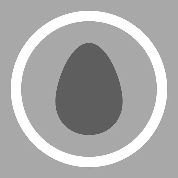 Яйце плоске темно-сірих і білих кольорів округлі векторні значки — стоковий вектор