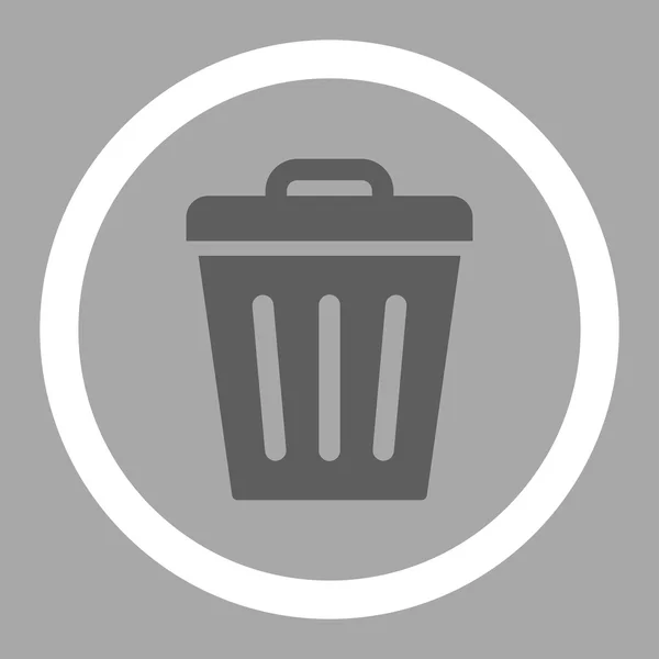 Trash Can flat dark gray and white colors rounded vector icon — ストックベクタ