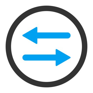 Düz mavi ve gri renkleri değiştirin yuvarlak vektör simgesi