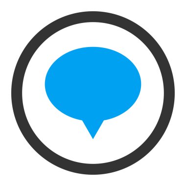 Düz mavi ve gri renkler yuvarlak vektör simgesi