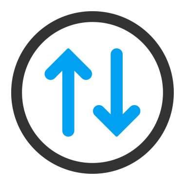 Düz mavi ve gri renkleri yuvarlanmış vektör simgesine çevir