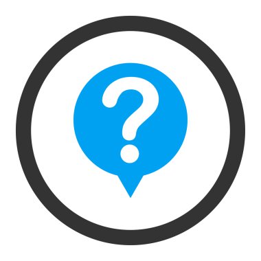 Düz mavi ve gri renkli yuvarlak vektör simgesi