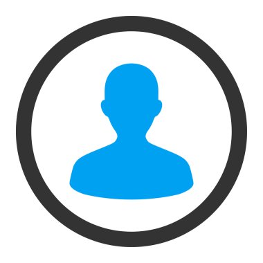 User flat blue and gray colors rounded vector icon