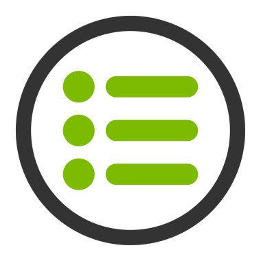 Items flat eco green and gray colors rounded vector icon