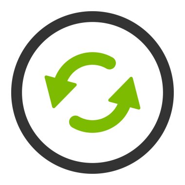 Refresh Ccw flat eco green and gray colors rounded vector icon