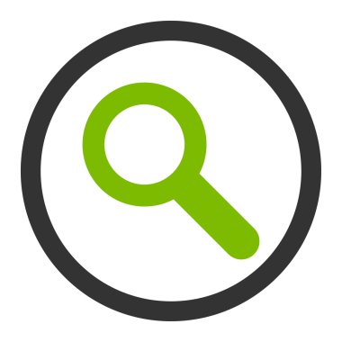 Search flat eco green and gray colors rounded vector icon