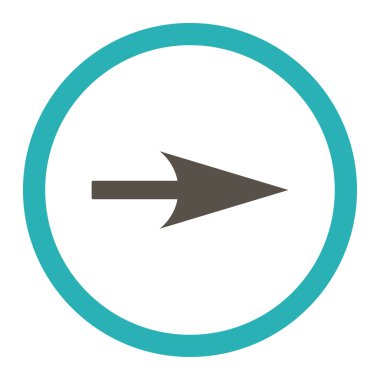 Arrow Axis X flat grey and cyan colors rounded vector icon