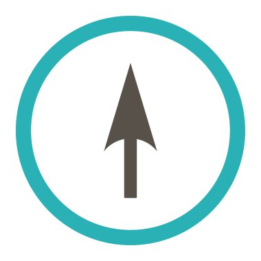 Arrow Axis Y flat grey and cyan colors rounded vector icon