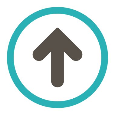 Arrow Up flat grey and cyan colors rounded vector icon