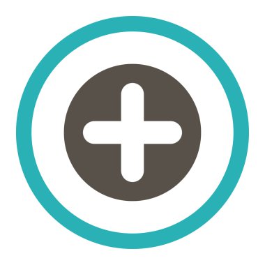 Create flat grey and cyan colors rounded vector icon
