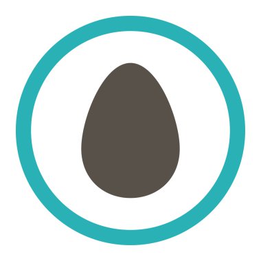 Egg flat grey and cyan colors rounded vector icon