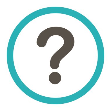 Question flat grey and cyan colors rounded vector icon