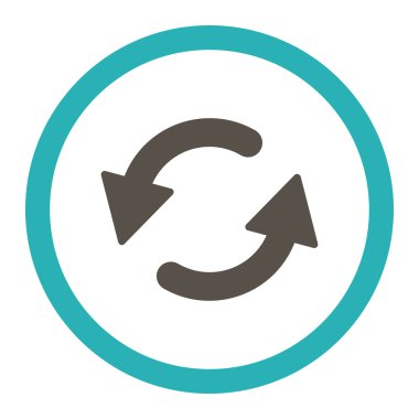 Refresh Ccw flat grey and cyan colors rounded vector icon