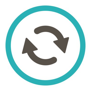 Refresh flat grey and cyan colors rounded vector icon