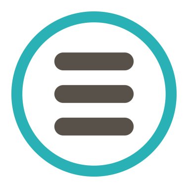 Stack flat grey and cyan colors rounded vector icon