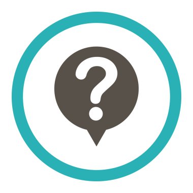 Status flat grey and cyan colors rounded vector icon