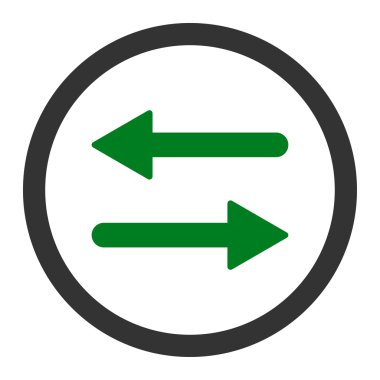 Arrows Exchange flat green and gray colors rounded vector icon