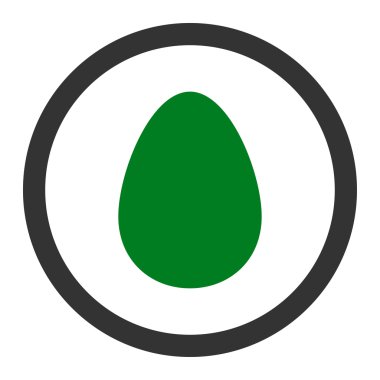 Egg flat green and gray colors rounded vector icon