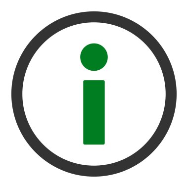 Info flat green and gray colors rounded vector icon